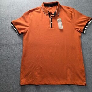 GAS Polo Series Mens XXL Jaffna Orange Pique Short Sleeve Tipping Polo Shirt NEW